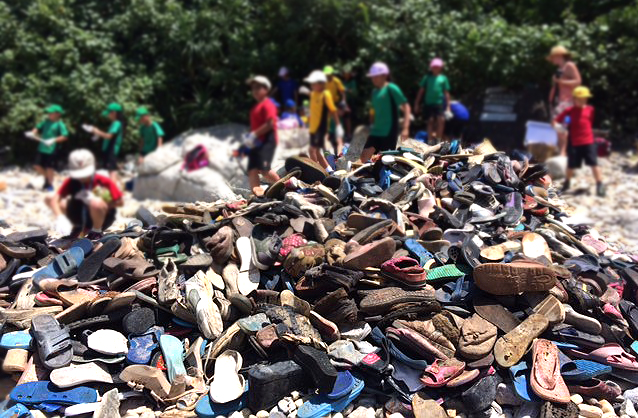 Liina Klauss Salvaged flip-flops art installation
